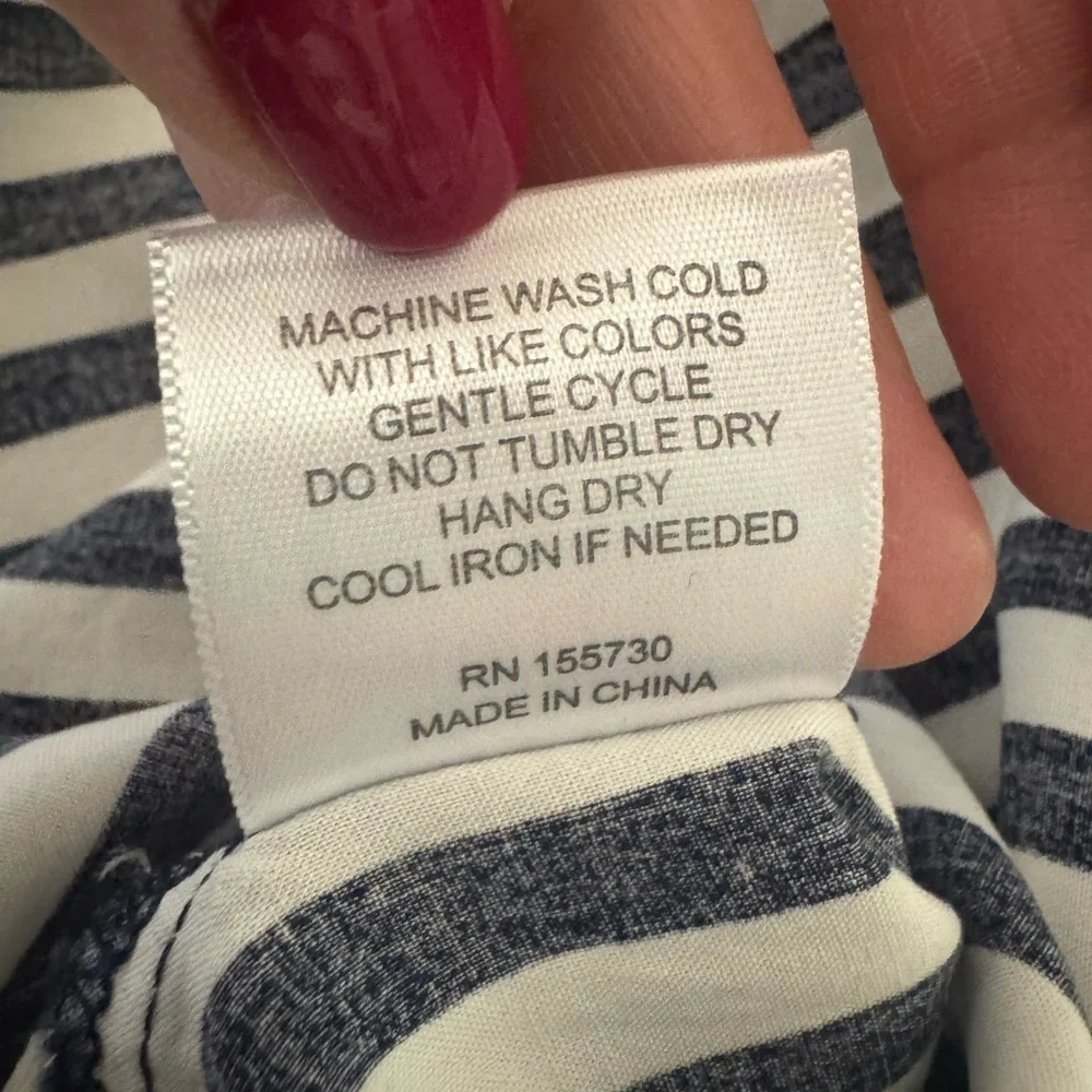 Jane + Delancey Blue and White Striped Shirt US M